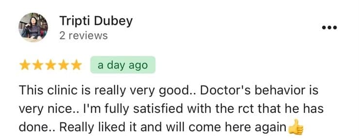 Google review from Tripti Dubey