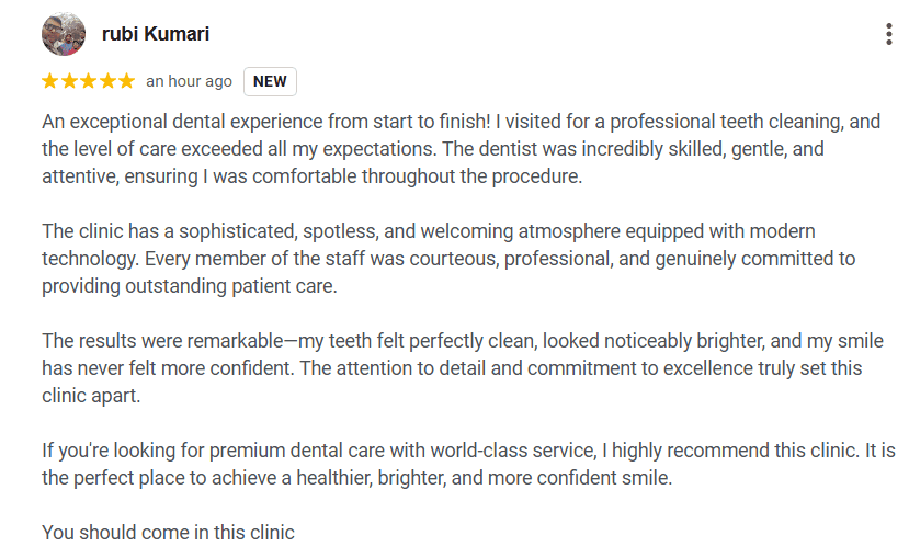 Google review from Rubi kumari